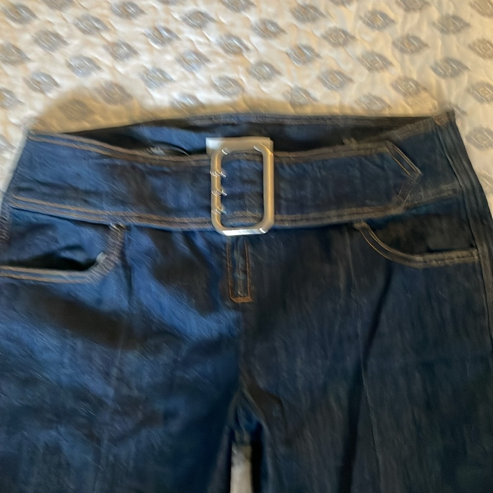 Topshop Y2K buckle flare jeans in indigo, size 30” waist - Picture 7 of 11